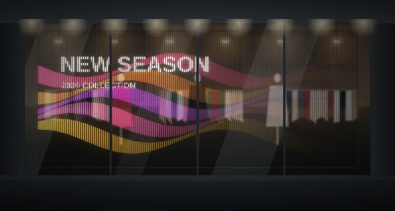 패션 브랜드 투명 LED 파사드