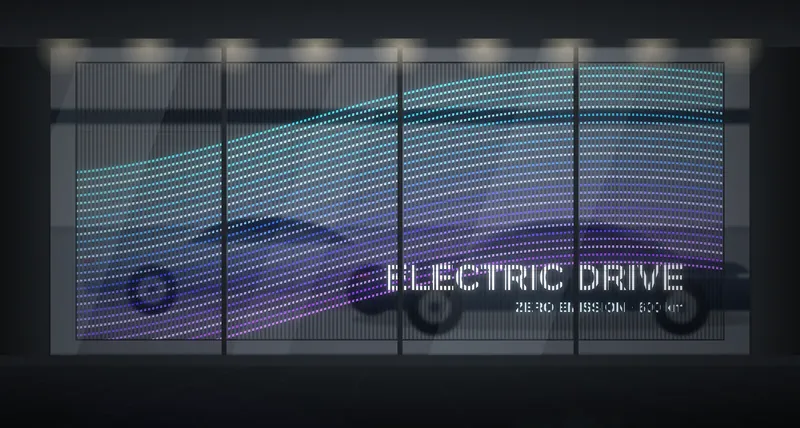 자동차 쇼룸 투명 LED